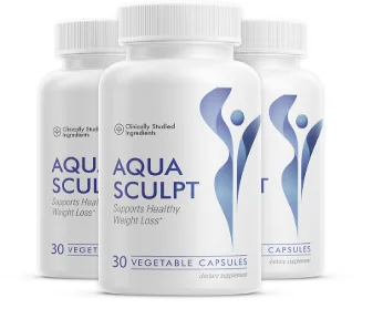 Three bottles of Aquasculpt supplement